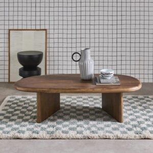 wohnli-moebel-suche-M26008113-1 Ovaler Couchtisch aus Mangoholz nussbaumfarben 120x35x60cm Holz Braun sweeek Möbel Wohnzimmermöbel Beistelltische
