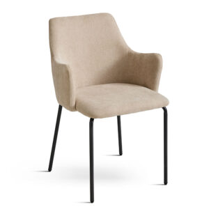 wohnli-moebel-suche-M26008592 Wohnli Möbelsuche - 2er-Set Polsterstühle aus beigem Stoff mit Metallbeinen
