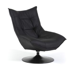 Wohnli Möbelsuche - Design-Drehsessel aus schwarzem Kunstleder