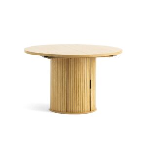 Wohnli Möbelsuche - Ausziehbarer runder Holztisch Ø120 cm mit Stauraum