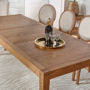 wohnli-moebel-suche-M26008708-1 Ausziehbarer Tisch für 10 Personen aus Eiche Braun 227x76x92cm Holz Braun Robin des Bois Möbel Esszimmermöbel Esstische