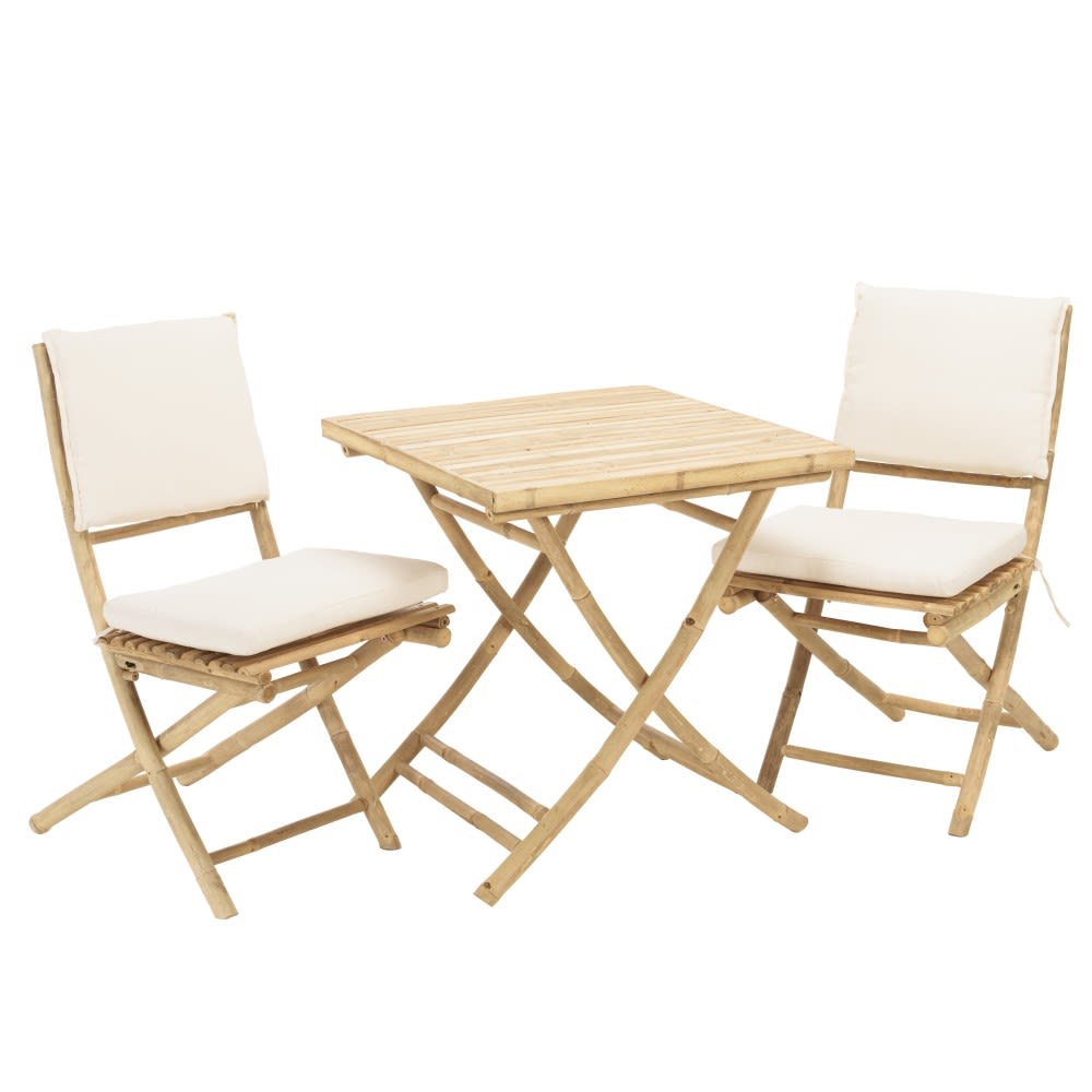 Wohnli Möbelsuche - 2 Klappstühle / 1 Klapptisch aus Bambus