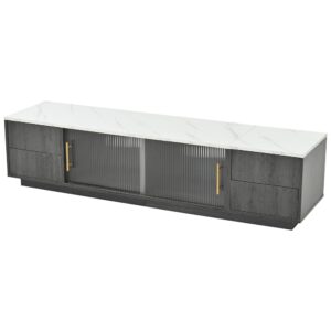 Wohnli Möbelsuche - TV-Schrank mit 4 Schubladen & Glastüren 160 cm