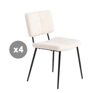 wohnli-moebel-suche-M26009631 Wohnli Möbelsuche - 4er-Set Esszimmerstühle Bouclé Industrie Weiß