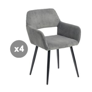 wohnli-moebel-suche-M26009655 Wohnli Möbelsuche - 4er-Set Esszimmerstühle gepolstert Metallbeine Skandinavisch Grau