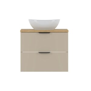 Einzelwaschtisch 60cm Melamin Kaschmir und Holz 61x52x47cm Spanplatte Beige Petits meubles Möbel Badezimmermöbel Waschtische