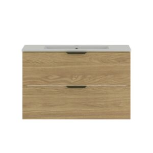 wohnli-moebel-suche-M26009706-1 Einzelwaschtisch Melamin Holz 80x50x46cm Spanplatte Braun Petits meubles Möbel Badezimmermöbel Waschtische