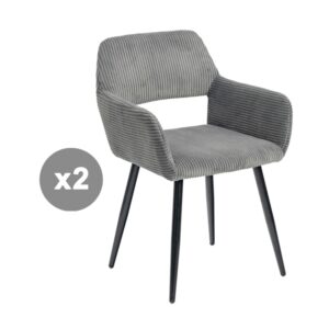 wohnli-moebel-suche-M26009714 Wohnli Möbelsuche - 2er-Set Esszimmerstühle gepolstert Metallbeine Skandinavisch Grau