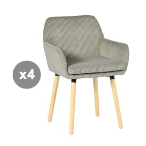 wohnli-moebel-suche-M26009727 Wohnli Möbelsuche - 4er-Set Esszimmerstühle Cordstoff skandinavischer Stil Hellgrau