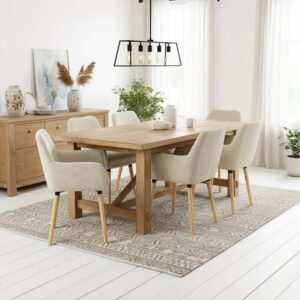 wohnli-moebel-suche-M26009752-1 6er-Set Esszimmerstühle Cordstoff skandinavischer Stil Beige 54x77x53cm Stoff Beige Meubles Cosy Möbel Esszimmermöbel Stühle