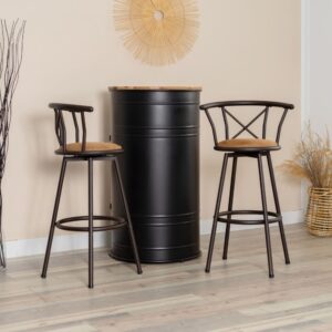 wohnli-moebel-suche-M26009771-1 2er-Set Barstühle Industrie Drehbar Sitzhöhe 75 cm Braun 56x98x43cm Metall Braun Meubles Cosy Möbel Esszimmermöbel Barhocker