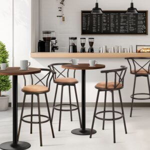 wohnli-moebel-suche-M26009772-1 4er-Set Barstühle Industrie Drehbar Sitzhöhe 75 cm Braun 56x98x43cm Metall Braun Meubles Cosy Möbel Esszimmermöbel Barhocker