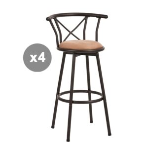wohnli-moebel-suche-M26009772 Wohnli Möbelsuche - 4er-Set Barstühle Industrie Drehbar Sitzhöhe 75 cm Braun