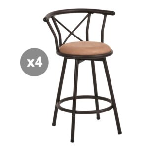 wohnli-moebel-suche-M26009773 Wohnli Möbelsuche - 4er-Set Barstühle Industrie Drehbar Sitzhöhe 63 cm Braun