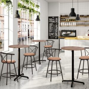 wohnli-moebel-suche-M26009775-1 6er-Set Barstühle Industrie Drehbar Sitzhöhe 63 cm Braun 56x85x39cm Metall Braun Meubles Cosy Möbel Esszimmermöbel Barhocker
