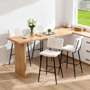 wohnli-moebel-suche-M26009779-1 6er-Set Barstühle Industriell Bouclé Beige 46x104x53cm Metall Beige Meubles Cosy Möbel Esszimmermöbel Barhocker