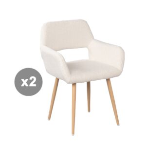 Wohnli Möbelsuche - 2er-Set Esszimmerstühle mit French-Terry-Stoff skandinavisch