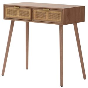 wohnli-moebel-suche-M26010024 Wohnli Möbelsuche - Konsolentisch 2 Schubladen aus Massivholz und Rattan