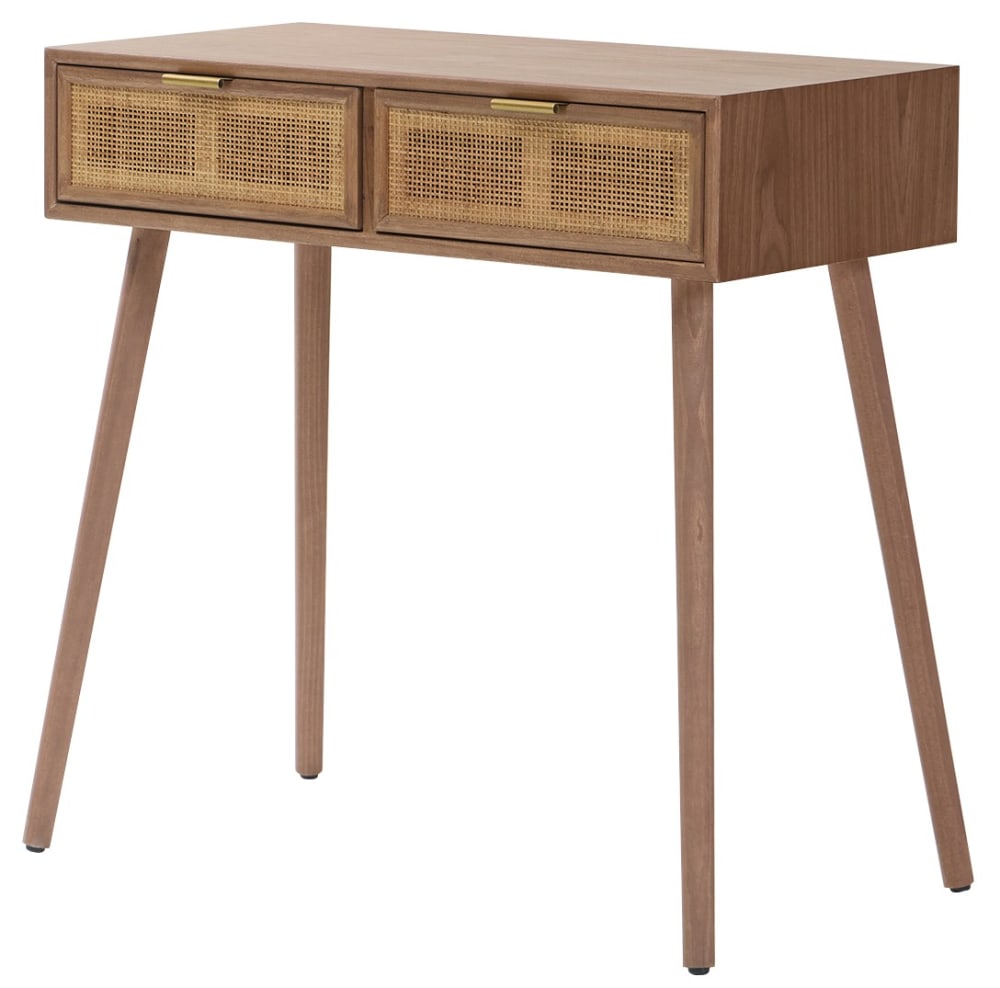 wohnli-moebel-suche-M26010024 Wohnli Möbelsuche - Konsolentisch 2 Schubladen aus Massivholz und Rattan