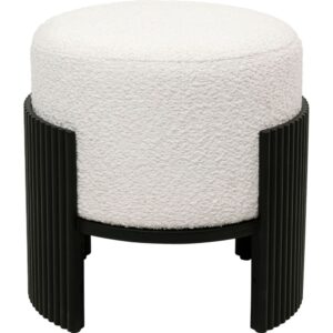 Wohnli Möbelsuche - Hocker in Bouclé-Optik mit Holzgestell