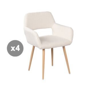 Wohnli Möbelsuche - 4er-Set Esszimmerstühle mit French-Terry-Stoff skandinavisch