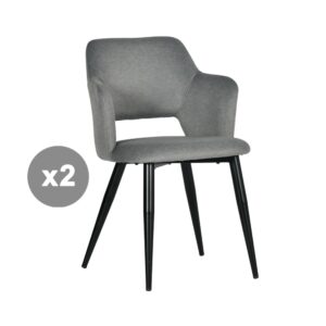 wohnli-moebel-suche-M26010356 Wohnli Möbelsuche - 2er-Set Esszimmerstühle gepolsterte Sitze Stahlbeinen grau