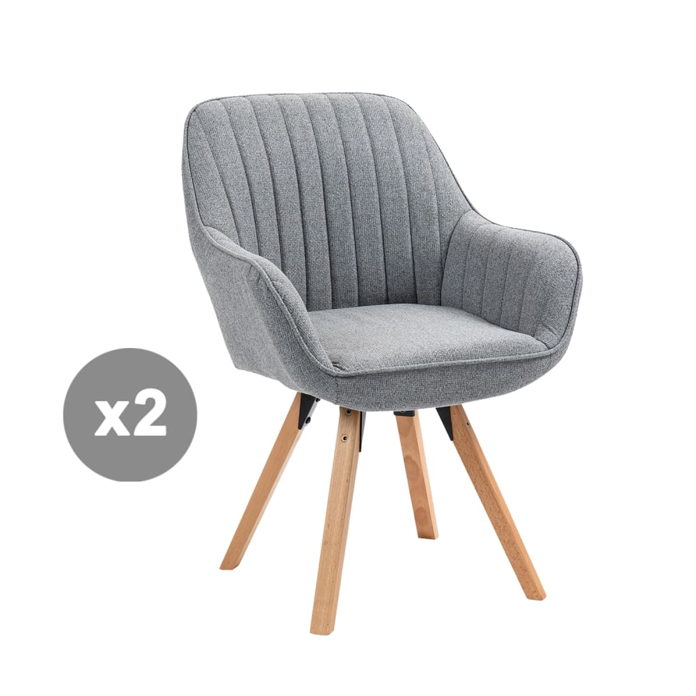 wohnli-moebel-suche-M26010373 Wohnli Möbelsuche - 2er-Set drehbare Esszimmerstühle mit Armlehnen skandinavisch grau