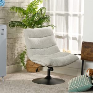 wohnli-moebel-suche-M26010382-1 Sessel drehbar höhenverstellbar neigbar Chenille-Stoff grau 70x101x88cm Stoff Grau Meubles Cosy Sofas und Sessel Sessel, Poufs und Fußbänke Sessel