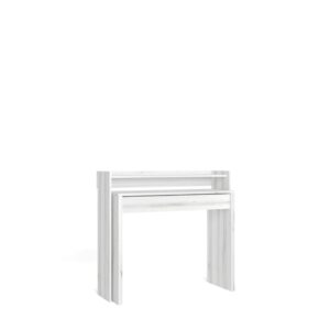 wohnli-moebel-suche-M26012120 Wohnli Möbelsuche - Ausziehbarer Schreibtisch Holzeffekt Weiß gemasert 99x35x90cm