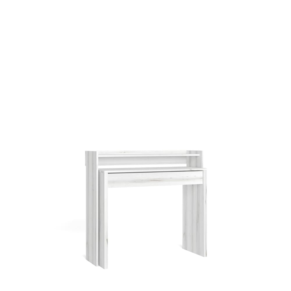 wohnli-moebel-suche-M26012120 Wohnli Möbelsuche - Ausziehbarer Schreibtisch Holzeffekt Weiß gemasert 99x35x90cm