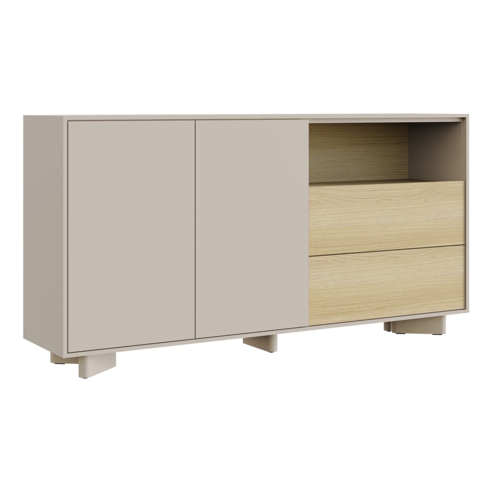 Wohnli Möbelsuche - Sideboard in Kaschmirgrau / Eichenholzoptik
