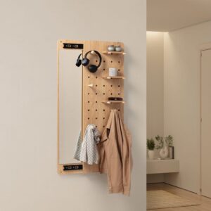 Flurmöbel mit Spiegel Eiche-Optik 40x120x4cm Spanplatte Braun HOMN Möbel Flurmöbel Dielenbänke