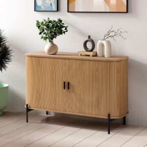 wohnli-moebel-suche-M26013170-1 Sideboard 2 Türen Eiche-Optik 120x75x40cm Spanplatte Braun HOMN Möbel Esszimmermöbel Sideboards, Highboards & niedrige Anrichten
