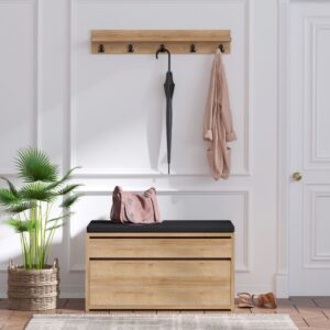 wohnli-moebel-suche-M26013399-1 Flurmöbel mit Wandgarderobe und Aufbewahrungsbox 80x42x35cm Spanplatte Braun Concept Usine Möbel Esszimmermöbel Sideboards, Highboards & niedrige Anrichten