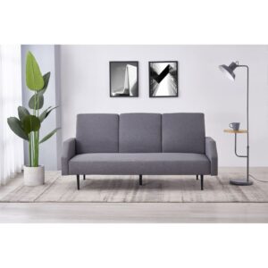 wohnli-moebel-suche-M26013400-1 3-Sitzer-Sofa mit Schlaffunktion aus grauem Stoff 184x88x86cm Holz Grau Concept Usine Sofas und Sessel Sofas Schlafsofas