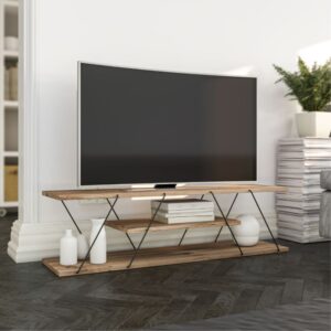 wohnli-moebel-suche-M26013452-1 Design-TV-Möbel mit Regal 120x33x30cm Spanplatte Braun Concept Usine Möbel Wohnzimmermöbel TV-Möbel