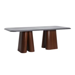 Esstisch aus braunem MDF 220x96x76cm 220x76x96cm Spanplatte Braun Kodu Möbel Esszimmermöbel Esstische