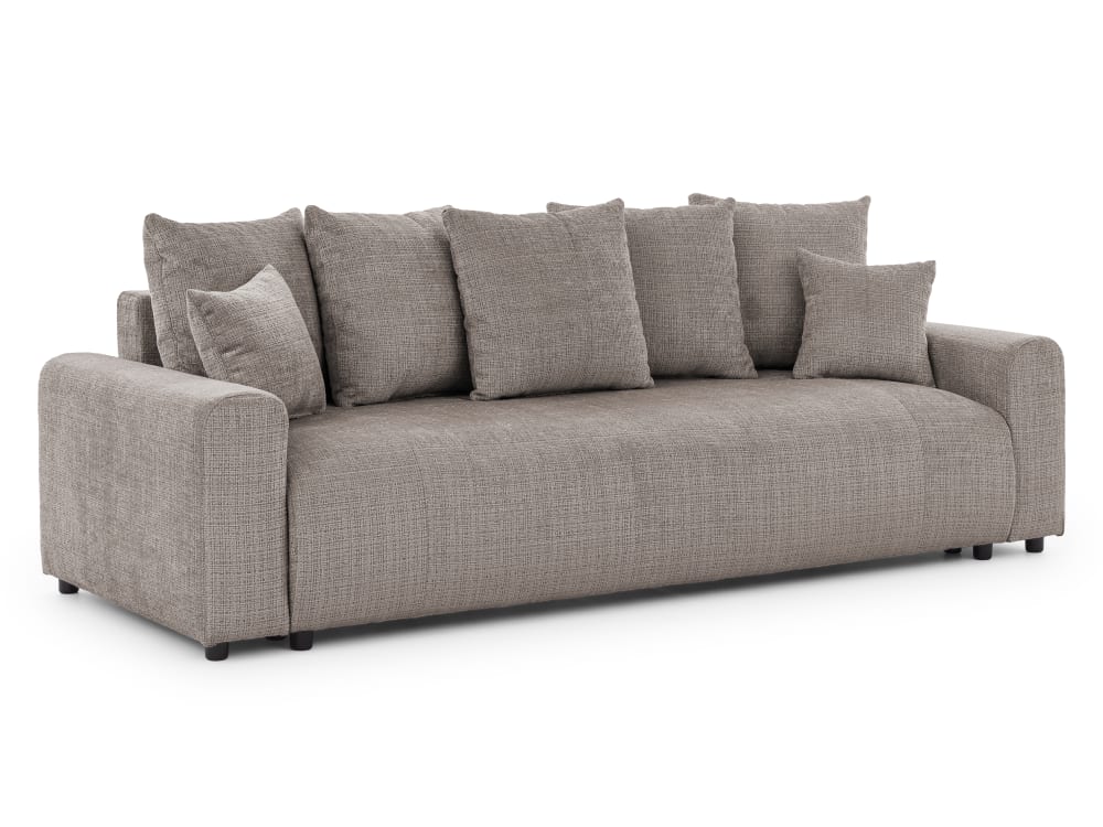 wohnli-moebel-suche-M26014189 Wohnli Möbelsuche - 4-Sitzer Schlafsofa im Bumpy-Design mit Bettkasten aus Taupe Chenille