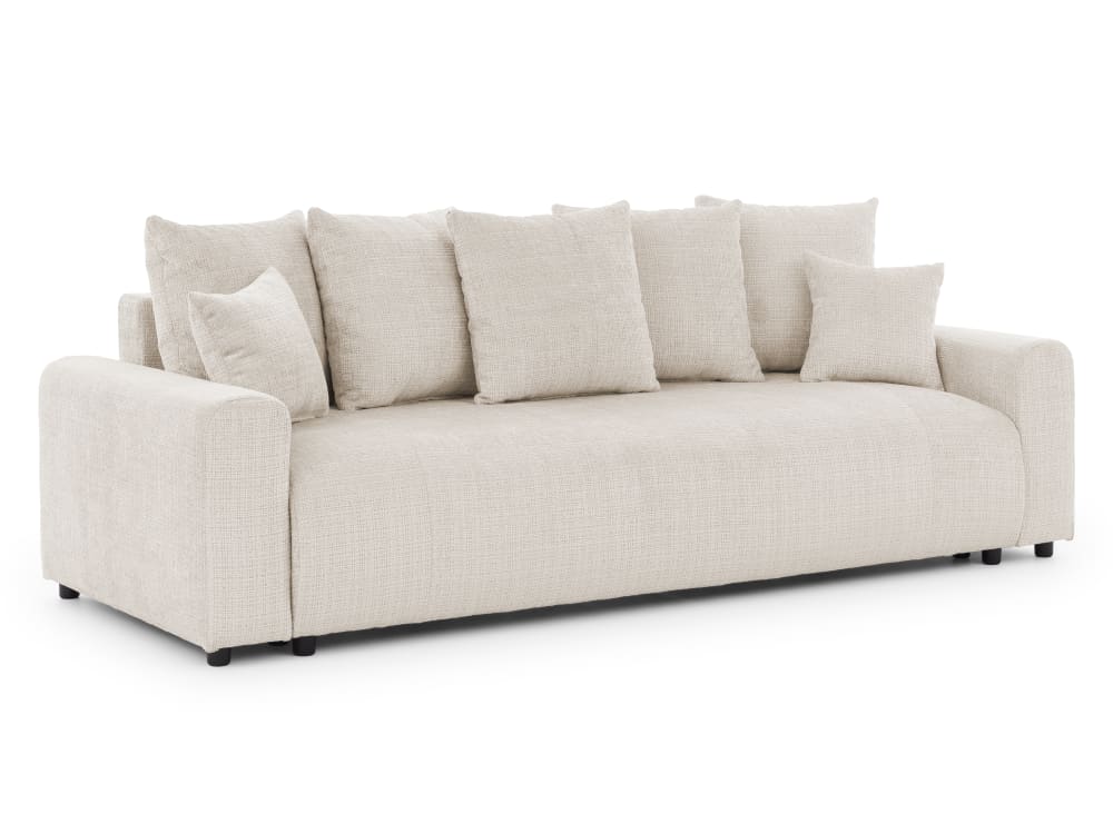 wohnli-moebel-suche-M26014206 Wohnli Möbelsuche - 4-Sitzer Schlafsofa im Bumpy-Design mit Bettkasten aus Beige Chenille