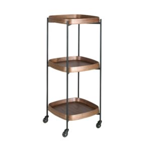 Wohnli Möbelsuche - Minibar-Servierwagen aus Nussbaumholz und schwarzem Stahl
