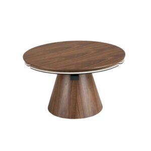 wohnli-moebel-suche-M26016261-1 Ausziehbarer runder Couchtisch aus Nussbaumholz und Feinsteinzeug 80x43x80cm Holz Braun Angel Cerda Möbel Wohnzimmermöbel Couchtische