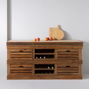 Massivholzblock Groß 180x90x60cm Holz Braun Signature Möbel Küchenmöbel Kücheninseln & Servierwägen