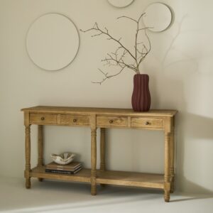 wohnli-moebel-suche-M26016274-1 Konsole Massivholz Eiche 150x80x40cm Holz Braun Signature Möbel Wohnzimmermöbel Konsolentische