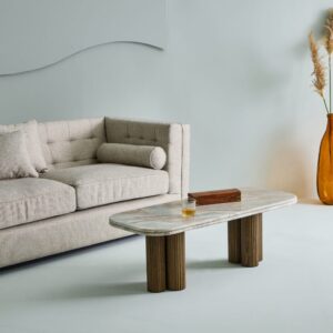 wohnli-moebel-suche-M26016285-1 Couchtisch Marmorplatte 120x41x50cm Naturstein Beige Signature Möbel Wohnzimmermöbel Couchtische