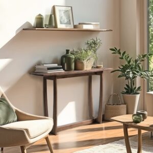wohnli-moebel-suche-M26017157-1 Konsolentisch 120 cm aus Mindi-Holz 120x79x40cm Holz Braun MACABANE Möbel Wohnzimmermöbel Konsolentische