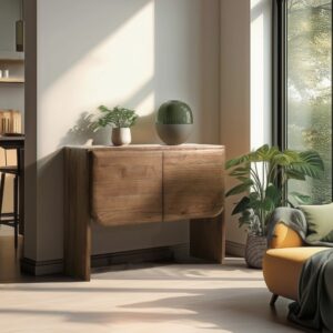 wohnli-moebel-suche-M26017172-1 2-türiges Sideboard aus Mindi-Holz 100x81x48cm Holz Braun MACABANE Möbel Esszimmermöbel Sideboards, Highboards & niedrige Anrichten