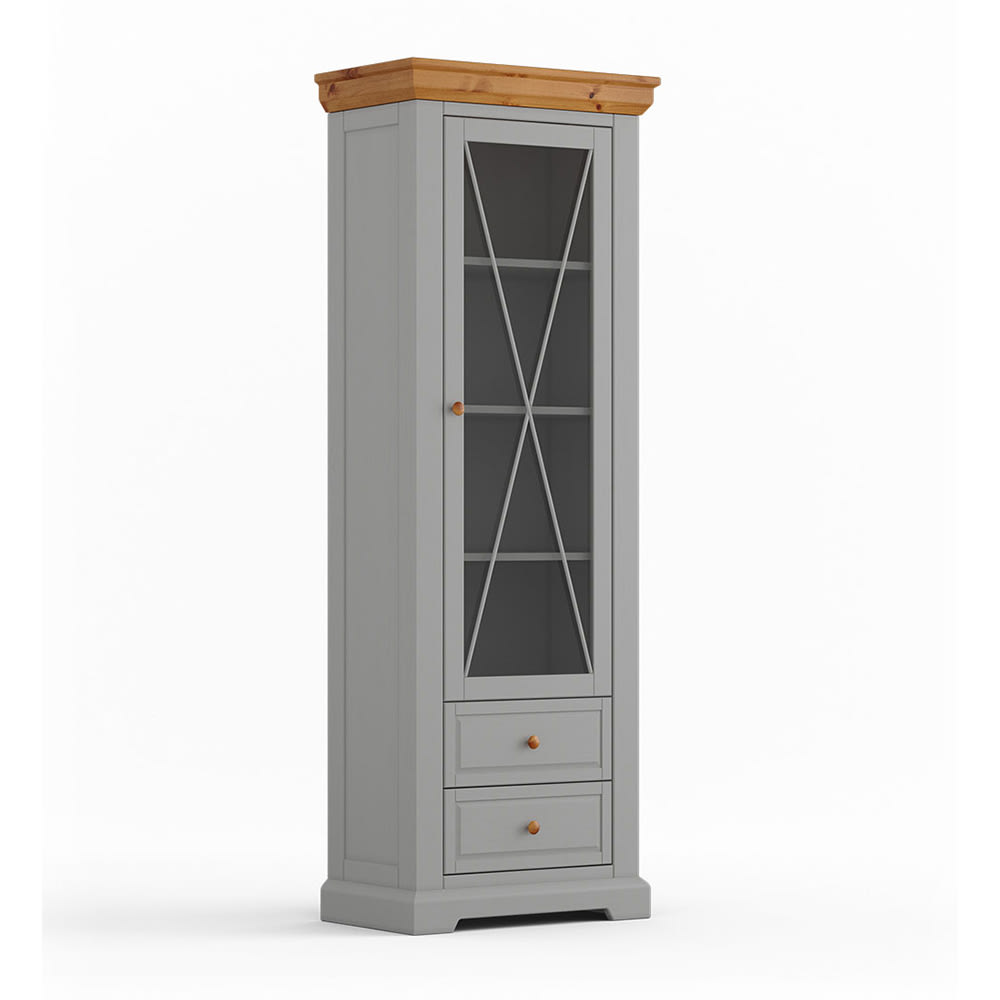 wohnli-moebel-suche-M26017407 Wohnli Möbelsuche - Standvitrine mit Glastür aus Massivholz 70x41x200cm