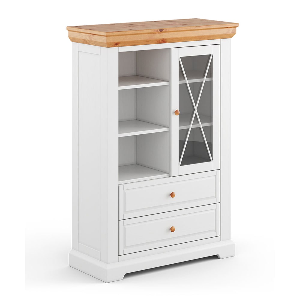 wohnli-moebel-suche-M26017410 Wohnli Möbelsuche - Standvitrine mit Glastür aus Massivholz 95x41x140cm