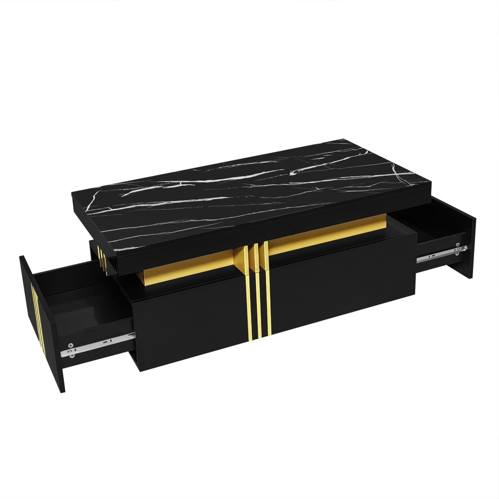 Wohnli Möbelsuche - Couchtisch aus Spanplatte mit 2 Schubladen 100x50x40 cm