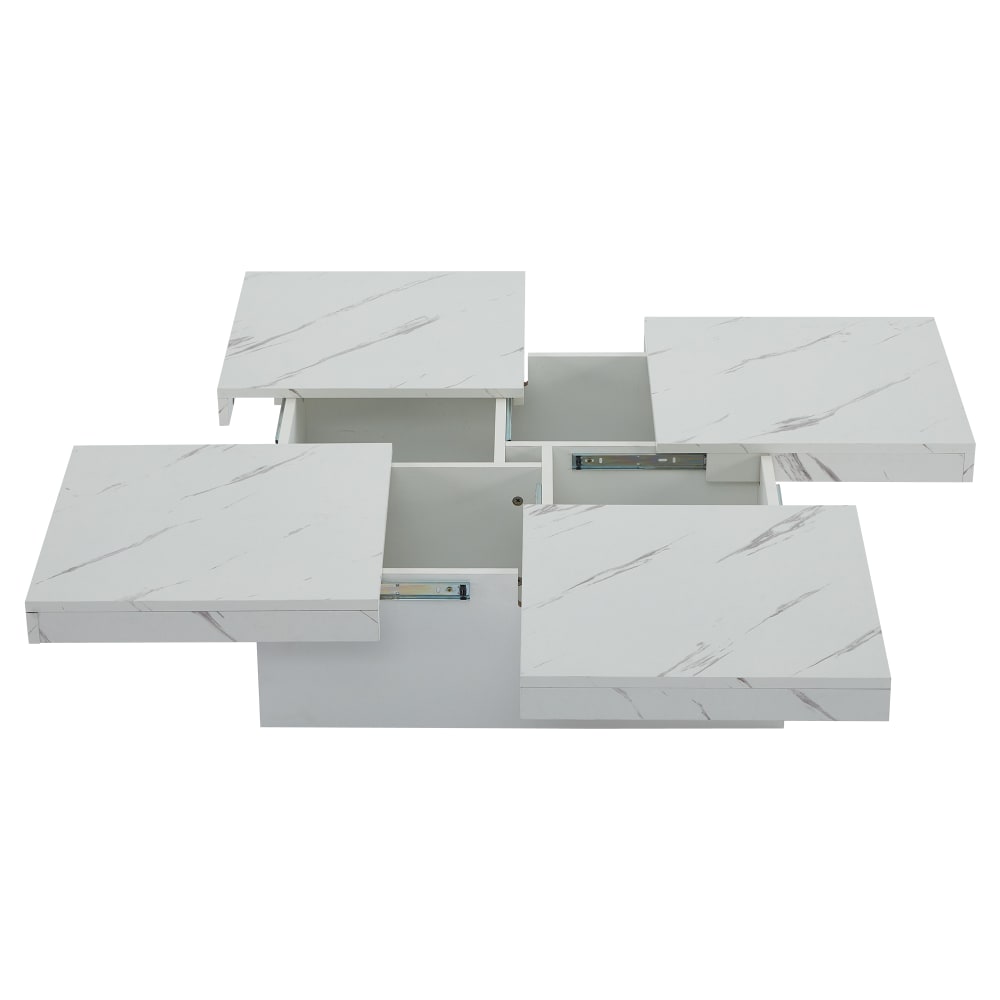 Wohnli Möbelsuche - Couchtisch aus Spanplatte mit 4 Schubladen 90x90x25 cm
